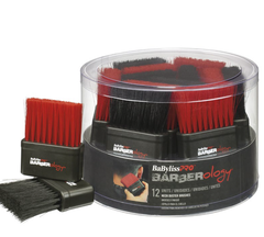 BaBylissPRO Barberology Neck Brush Red/Black - 12pc Tub - Barber Tools