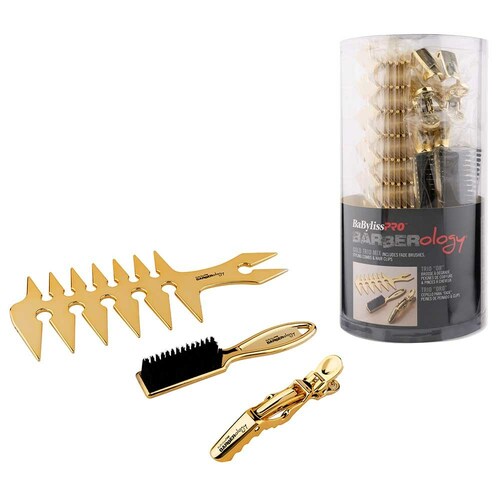 BaBylissPRO Barberology Gold Trio Mix 15pc - Barber Tools