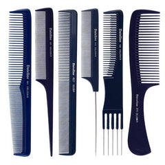 Dateline Professional Blue Celcon 501 Fine Plastic Tail Comb 20cm - Precision Styling Tool