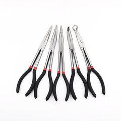 Professional Long Nose Pliers Set - 5-Piece Kit for Mechanics