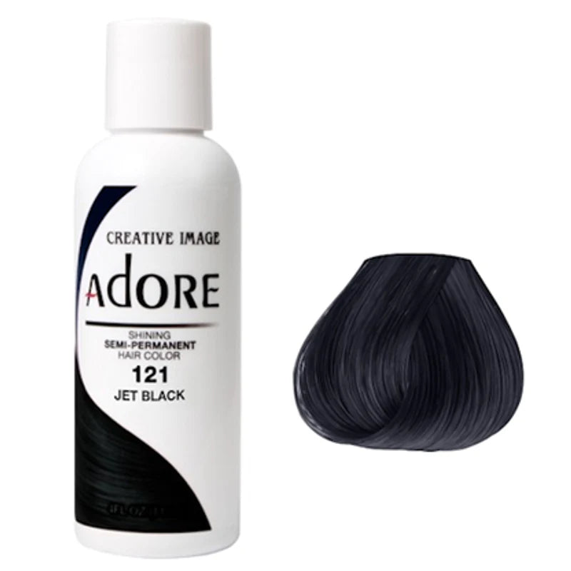 Adore Semi Permanent Hair Colour 121 Jet Black 118ml