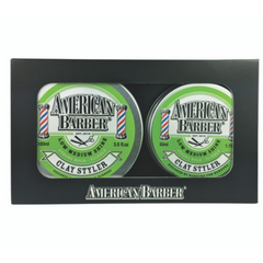 American Barber Hair Styling Wax Man Clay Styler 50ml-100ml Duo- Pack