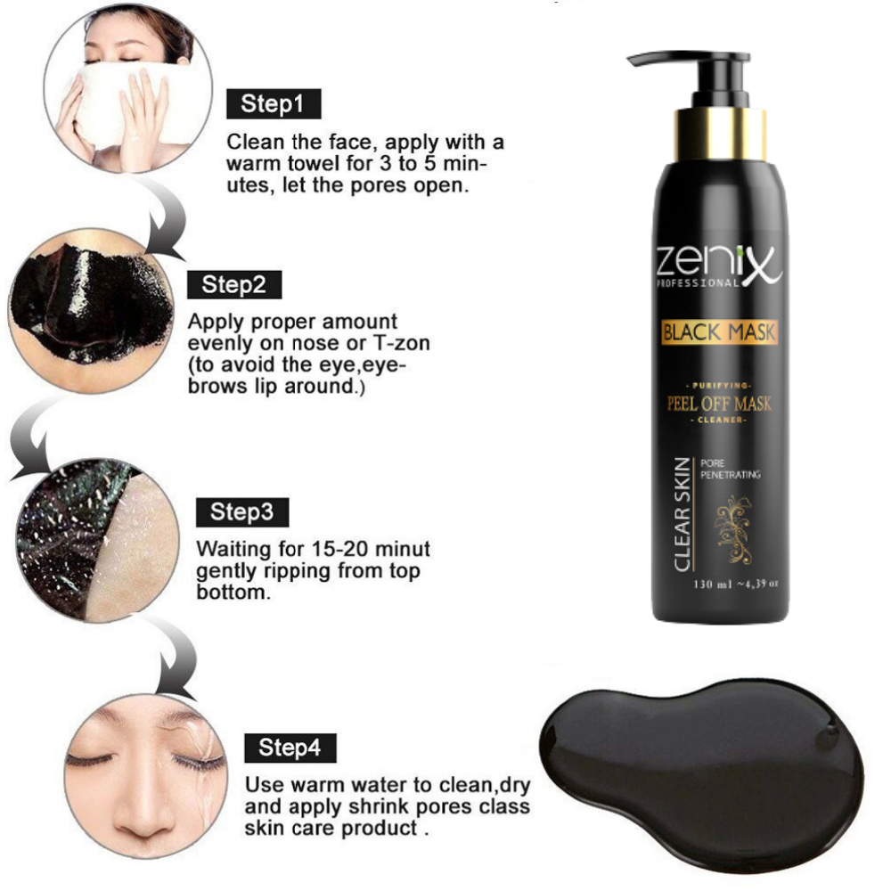 Zenix Blackhead Removal Mask Peel Off Facial Black Mask