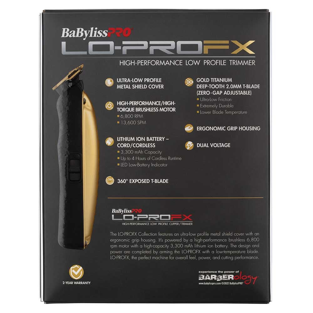 BaBylissPRO Lo-ProFX High Performance Low Profile Trimmer - Gold