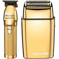 BaBylissPRO Gold Hair Clipper Set - Babyliss Pro Gold Trimmers Foil FX02 Double Foil Shaver