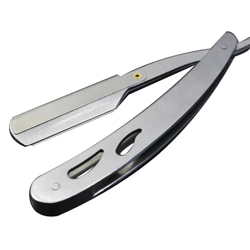 Barber Straight Cut Throat Shaving Razor Sharp Razor - Silver - Professional Blade & Ergonomic Design