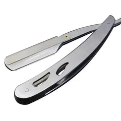 Barber Straight Cut Throat Shaving Razor Sharp Razor - Silver - Professional Blade & Ergonomic Design