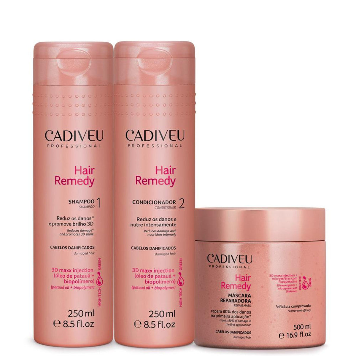 CADIVEU HAIR REMEDY KIT DUO MANUTENÇÃO + MÁSCARA 500ML