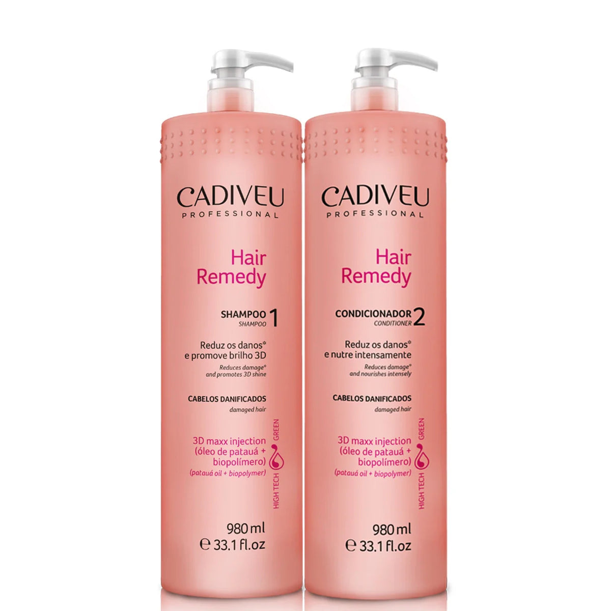 CADIVEU KIT SHAMPOO CONDITIONER HAIR REMEDY LAVATORY 2X980ML/2X33.13FL.OZ