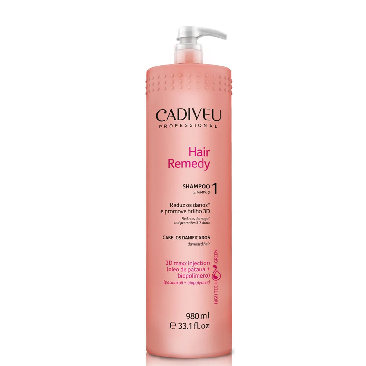 CADIVEU SHAMPOO HAIR REMEDY CLEASING DAMAGED HAIR PROMOTES SHINE HAIR CARE 980ML/33.1FL.OZ