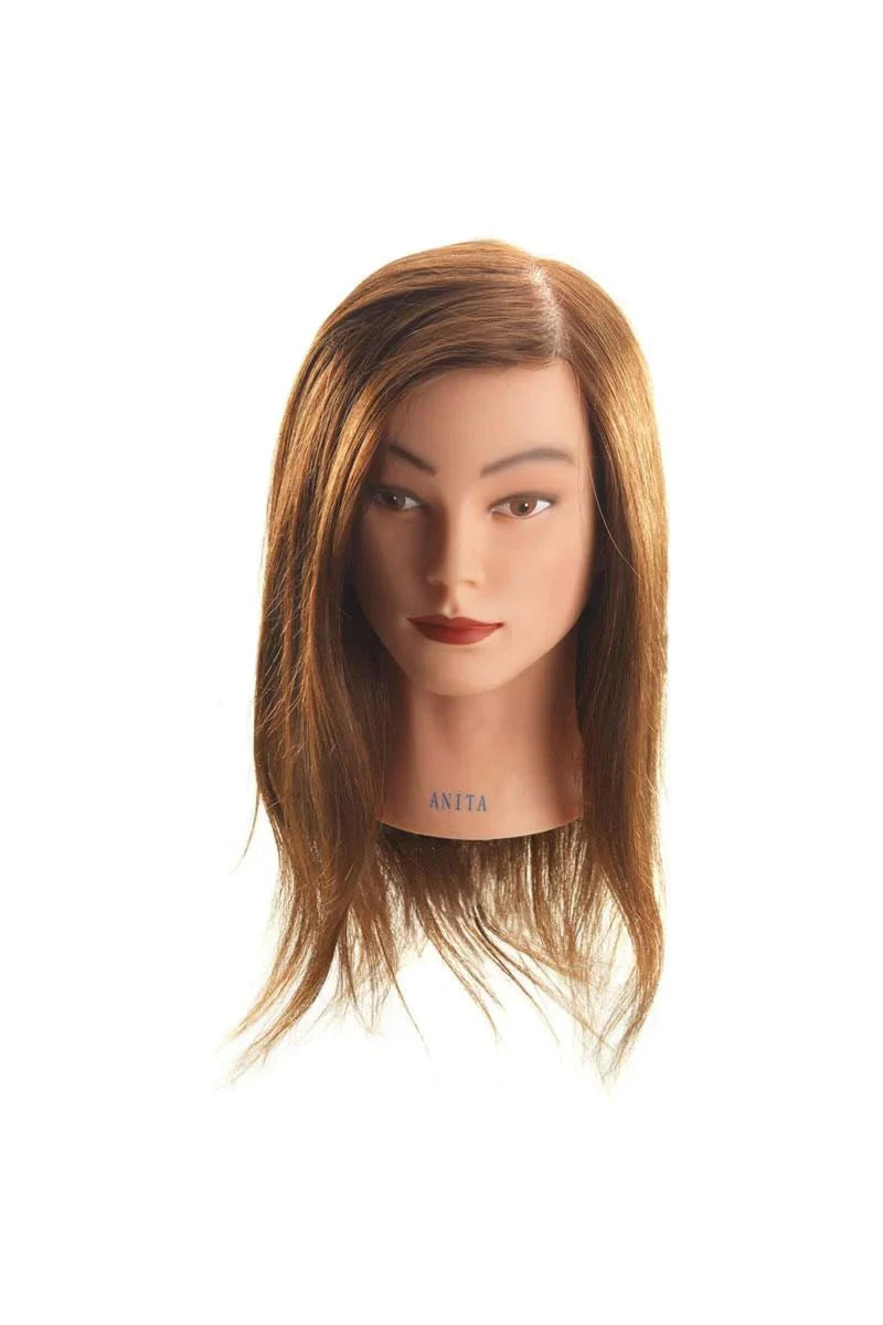 Hi Lift Mannequin Head Anita - Long Brown (40-45cm) - Barber Tools