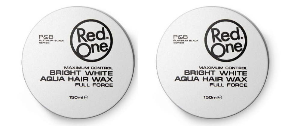 2 X RedOne Aqua Hair Styling Wax - Bright White 150ML Barber Salon